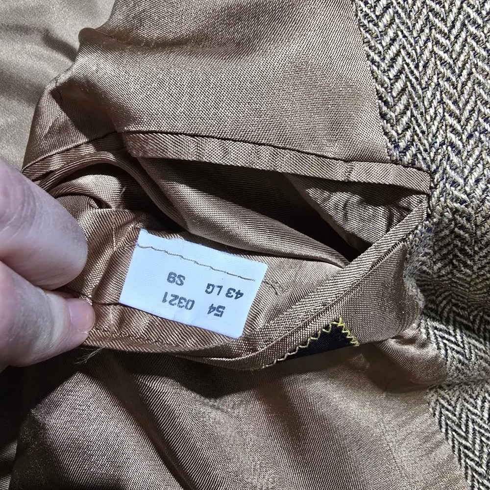 Brooks Brothers Sport Coat Mens 43L Herringbone Blazer Two Button USA Made VTG - Picture 6 of 8